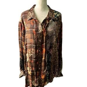 Johnny Was Workshop Viscose / Silk Blouse Size Large